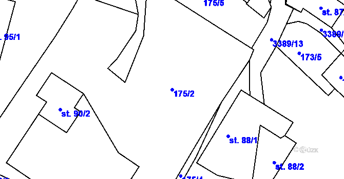 Parcela st. 175/2 v KÚ Spálov, Katastrální mapa