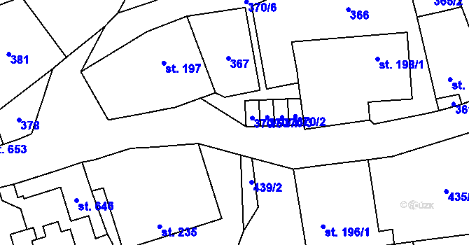 Parcela st. 370/5 v KÚ Spálov, Katastrální mapa