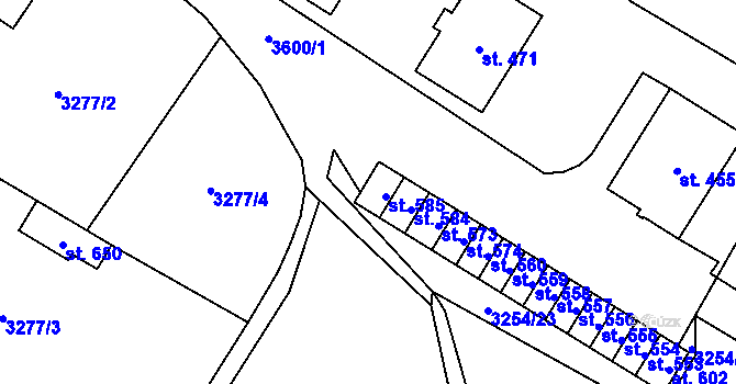 Parcela st. 485/8 v KÚ Spálov, Katastrální mapa