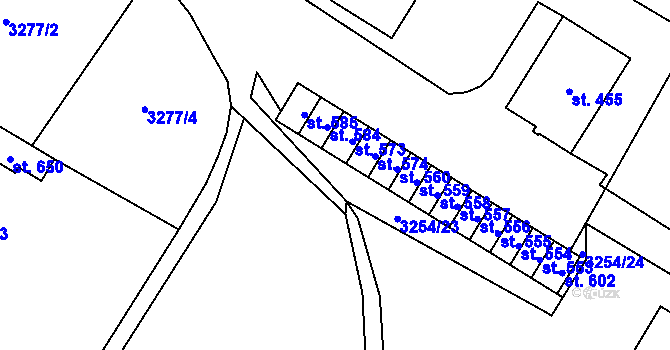 Parcela st. 485/9 v KÚ Spálov, Katastrální mapa