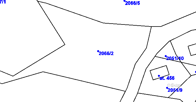Parcela st. 2066/2 v KÚ Spálov, Katastrální mapa