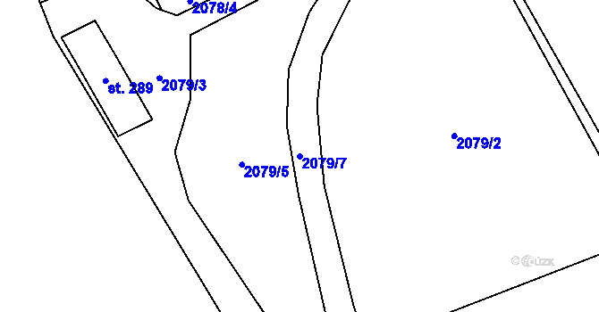 Parcela st. 2079/7 v KÚ Spálov, Katastrální mapa