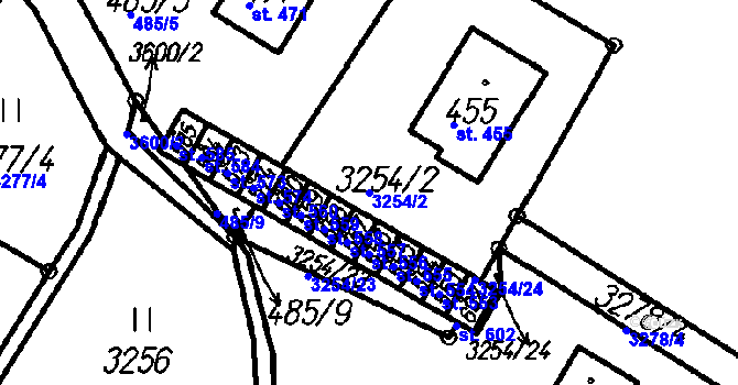 Parcela st. 3254/2 v KÚ Spálov, Katastrální mapa