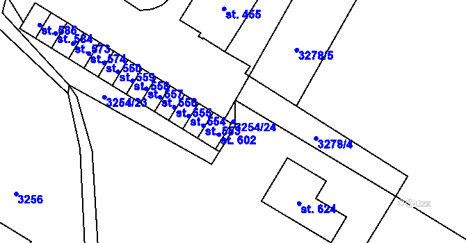 Parcela st. 3254/24 v KÚ Spálov, Katastrální mapa