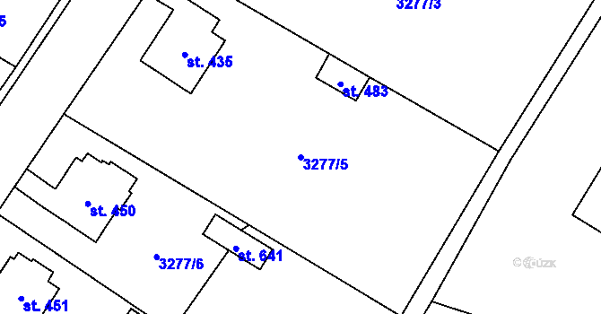 Parcela st. 3277/5 v KÚ Spálov, Katastrální mapa