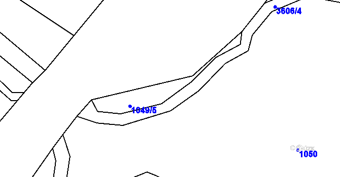 Parcela st. 3606/3 v KÚ Spálov, Katastrální mapa