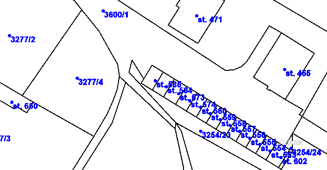 Parcela st. 584 v KÚ Spálov, Katastrální mapa