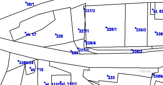 Parcela st. 227/3 v KÚ Spálov, Katastrální mapa