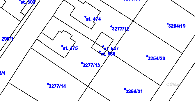 Parcela st. 668 v KÚ Spálov, Katastrální mapa