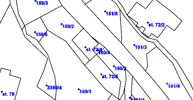 Parcela st. 160/4 v KÚ Spálov, Katastrální mapa