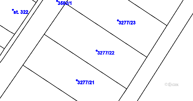Parcela st. 3277/22 v KÚ Spálov, Katastrální mapa