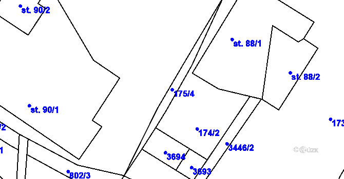 Parcela st. 175/4 v KÚ Spálov, Katastrální mapa