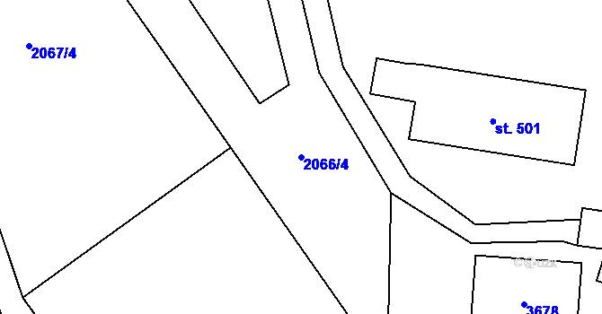 Parcela st. 2066/4 v KÚ Spálov, Katastrální mapa