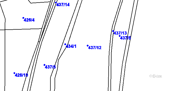 Parcela st. 437/12 v KÚ Spělkov, Katastrální mapa