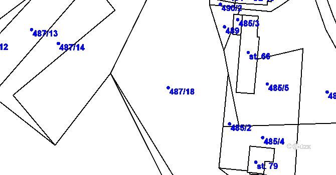 Parcela st. 487/18 v KÚ Spělkov, Katastrální mapa
