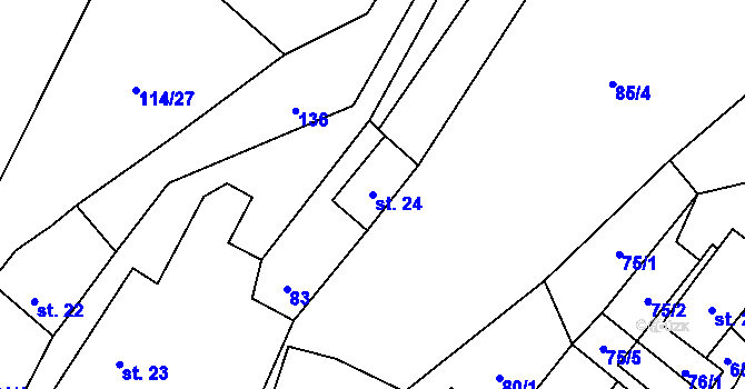 Parcela st. 24 v KÚ Spělkov, Katastrální mapa