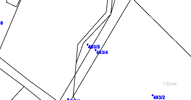 Parcela st. 493/4 v KÚ Spělkov, Katastrální mapa