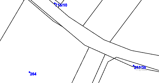 Parcela st. 263/9 v KÚ Spělov, Katastrální mapa