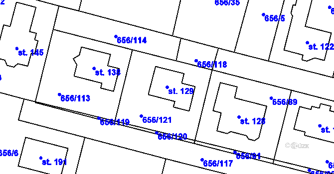 Parcela st. 129 v KÚ Spělov, Katastrální mapa
