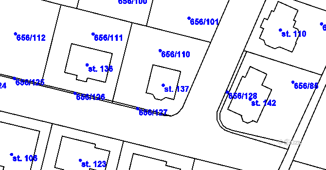 Parcela st. 137 v KÚ Spělov, Katastrální mapa