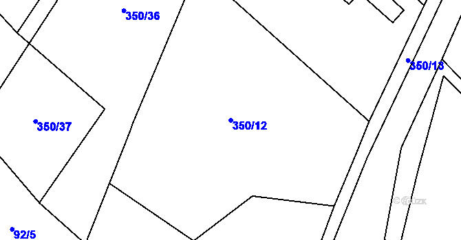 Parcela st. 350/12 v KÚ Spělov, Katastrální mapa