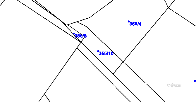Parcela st. 355/10 v KÚ Spělov, Katastrální mapa