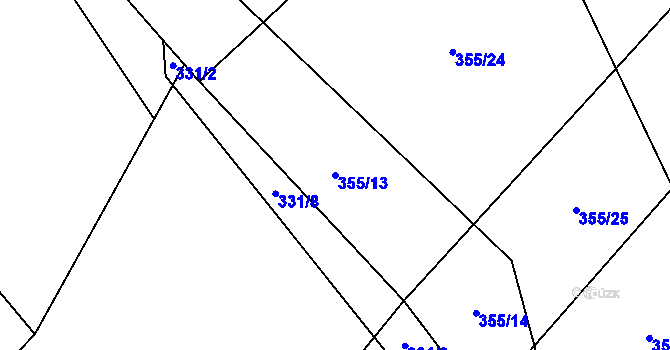 Parcela st. 355/13 v KÚ Spělov, Katastrální mapa