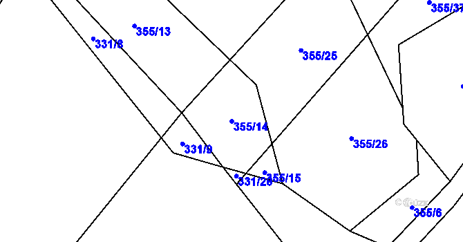 Parcela st. 355/14 v KÚ Spělov, Katastrální mapa