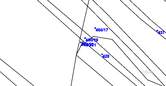 Parcela st. 460/21 v KÚ Spělov, Katastrální mapa