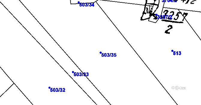 Parcela st. 503/35 v KÚ Spělov, Katastrální mapa