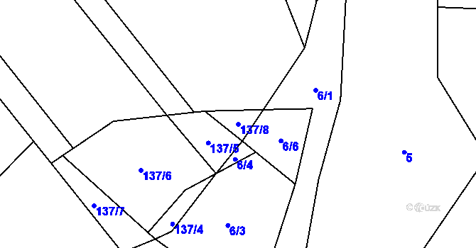 Parcela st. 137/8 v KÚ Speřice, Katastrální mapa