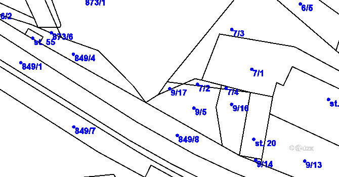 Parcela st. 9/17 v KÚ Speřice, Katastrální mapa