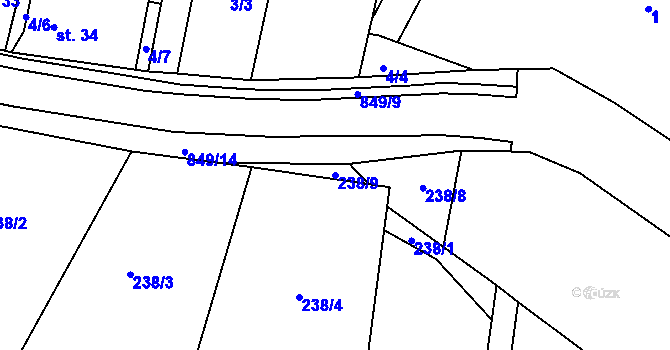 Parcela st. 238/9 v KÚ Speřice, Katastrální mapa