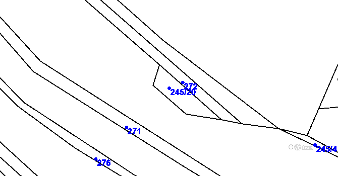 Parcela st. 245/20 v KÚ Speřice, Katastrální mapa
