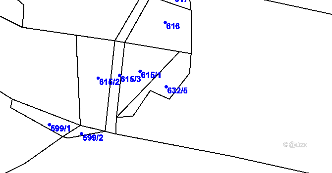 Parcela st. 632/5 v KÚ Speřice, Katastrální mapa