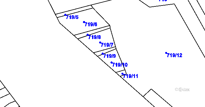Parcela st. 719/9 v KÚ Speřice, Katastrální mapa