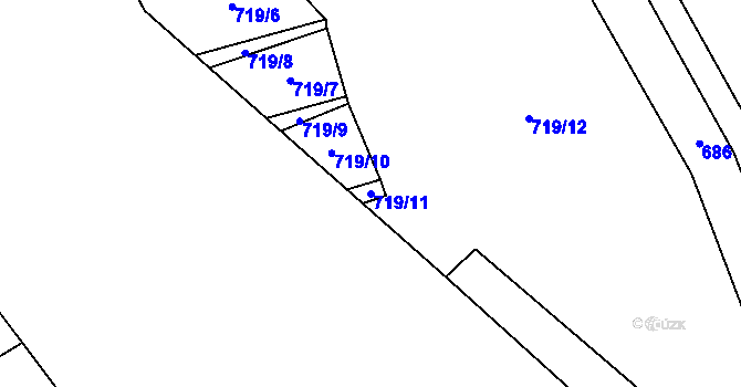 Parcela st. 719/11 v KÚ Speřice, Katastrální mapa