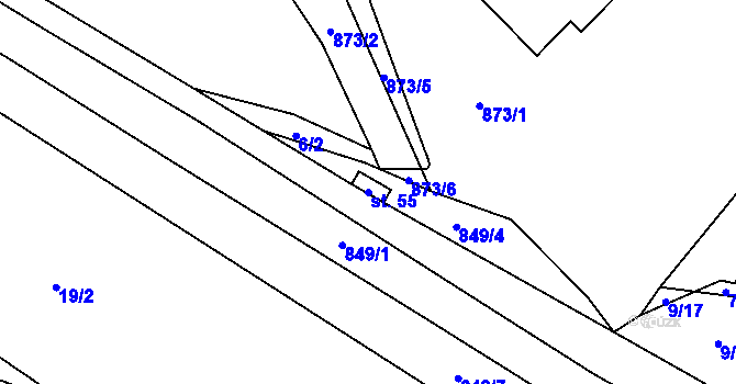 Parcela st. 55 v KÚ Speřice, Katastrální mapa