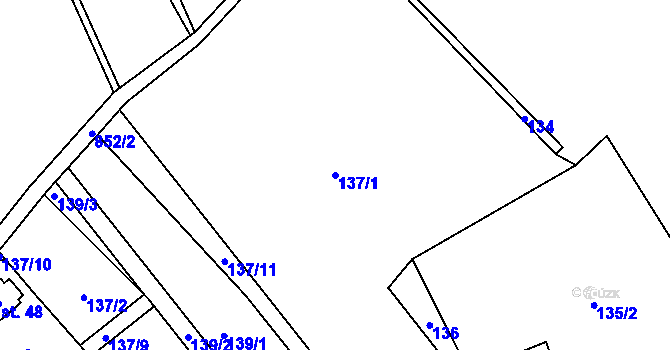 Parcela st. 137/1 v KÚ Speřice, Katastrální mapa