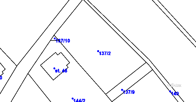Parcela st. 137/2 v KÚ Speřice, Katastrální mapa