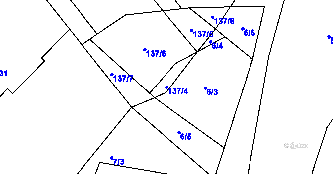Parcela st. 137/4 v KÚ Speřice, Katastrální mapa