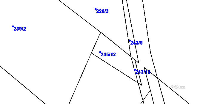 Parcela st. 245/12 v KÚ Speřice, Katastrální mapa