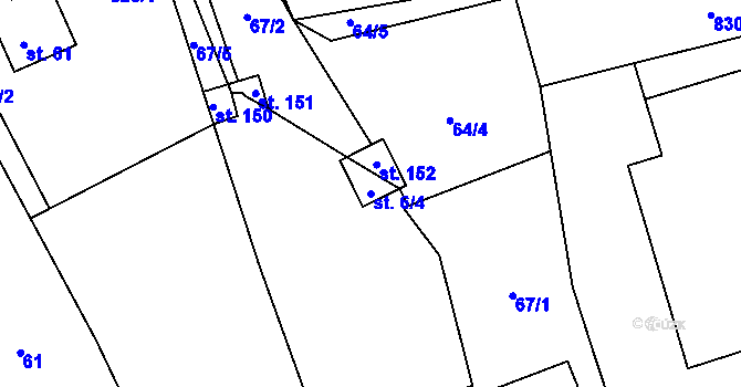 Parcela st. 6/4 v KÚ Speřice, Katastrální mapa