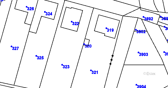 Parcela st. 320 v KÚ Spešov, Katastrální mapa
