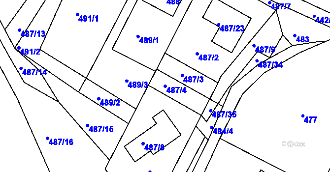 Parcela st. 487/4 v KÚ Spešov, Katastrální mapa