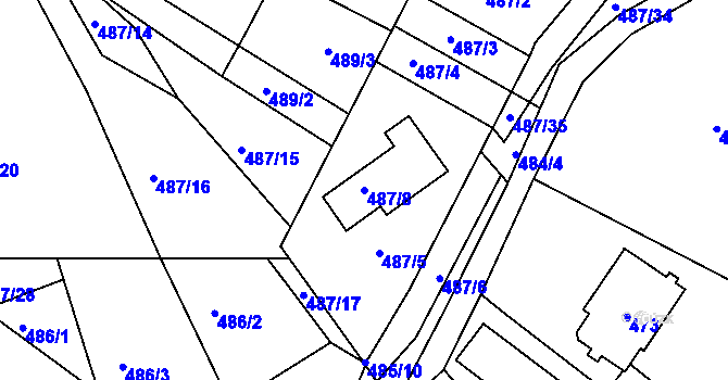 Parcela st. 487/8 v KÚ Spešov, Katastrální mapa