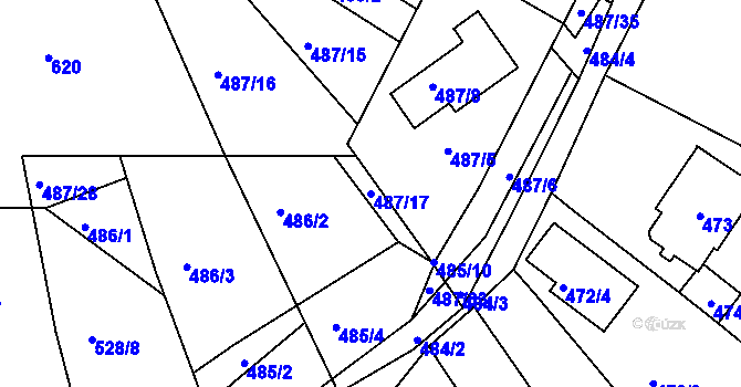 Parcela st. 487/17 v KÚ Spešov, Katastrální mapa