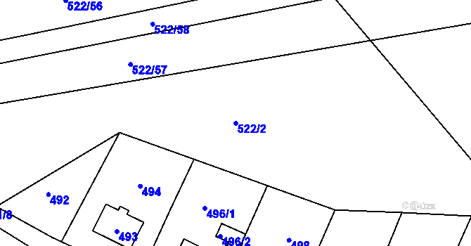 Parcela st. 522/2 v KÚ Spešov, Katastrální mapa