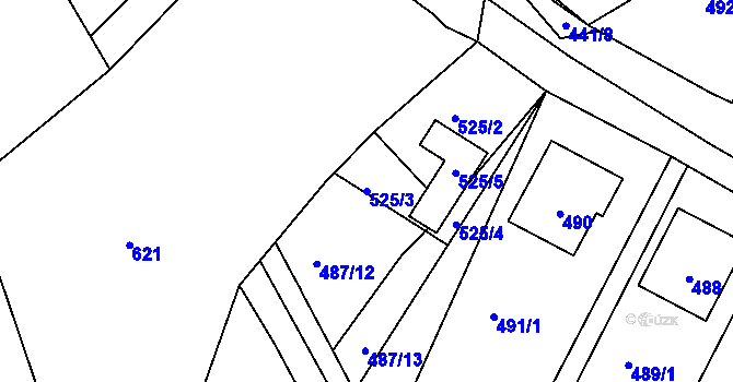 Parcela st. 525/3 v KÚ Spešov, Katastrální mapa