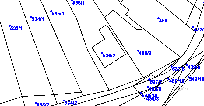 Parcela st. 536/2 v KÚ Spešov, Katastrální mapa